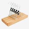 Saia de madeira clipe de madeira maciça cabide, calça, rack, saia sem costura, pendurar peruca clipe atacado
