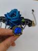 Pulsera Retro Europea y Americana Rosa Azul Lolita Elegante Pulsera de Encaje Metal Vestido Accesorios de Escenario Pulsera para Mujeres
