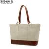 Bolso de mano informal para mujer, bolso diagonal de lona impermeable con primera capa de cuero, bolso de hombro de color sólido, suministro de fábrica desbordante