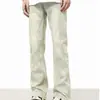 Pantalones Largos Artísticos de Pierna Recta Sueltos Lavados de Moda Juvenil Primavera Nuevos Jeans de Pierna Recta Abotonados para Hombre