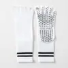 Calcetines de Yoga de Cinco Dedos para Mujer, Calcetines Rayados de Media Pantorrilla, Calcetines Profesionales Antideslizantes para Fitness Pilates, Calcetines sin Costuras de Dedos Separados, Algodón