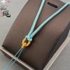 Cuerda colgante tejida a mano de alta calidad, cuerda de jade dorado para el cuello, cuerda ajustable para collar, cuerda colgante