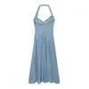 Ropa de Mujer Transfronteriza 2026 Estilo Europeo y Americano Moderna Versátil Ajustada Vestido Plisado de Cuello Halter para Mujer F71297 Aliexpress