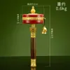 Roda de Mão de Couro Verde Vermelho Ya Exquisito Cobre Esculpido Doméstico Interno Estilo Xizang Tambor Rotativo Desktop Rotativo Barril Dourado Ornamentos