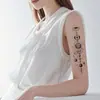 Pegatinas de Tatuaje de Planeta del Nuevo Espacio Transfronterizo Oscuras Elegantes de Moda Cadena de Estrellas Soñadora Pegatinas de Tatuaje Temporales de Planeta