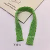 Cachecol Tricotado Grosso com Costuras Visíveis, Cachecol Mini em Estoque, Aquecedor de Pescoço Pequeno Brinquedo de Natal, Fio Listrado de Várias Cores