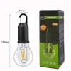 Lanterna de camping com filamento duplo de tungstênio transfronteiriça, carregamento Tipo-C, com gancho, para uso externo, fornecendo luz quente para acampamento e criando uma atmosfera retrô
