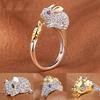 Anillo de 12 signos del zodiaco con incrustaciones de diamantes de venta caliente con abertura para el dedo índice chapado en platino animal anillo de 12 signos del zodiaco joyería de moda generación cabello