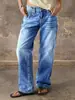 Hme Jeans para Mujer Europeos y Americanos Transfronterizos Marca de Moda High Street Pantalones Rectos de Pierna Ancha Sueltos para Mujer Temu Shein