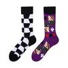 Calcetines asimétricos de diseño original AB para hombre y mujer, calcetines de algodón creativos de dibujos animados AB, estilo callejero de moda, personalidad