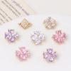 Zircônio que retém a cor Pulseira de Pérolas de Três Fileiras Contas Florais Espaçadoras Acessórios para Colar DIY Fivela Decorativa de Três Fileiras Material