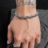 Hip-hop titânio aço não desbotamento robusto indústria pesada personalizado torção corrente quilha colar fivela meia-redonda pulseira suéter acessórios