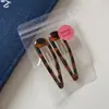 Paquete de 2 Moda Elegante Leopardo Gotas de Aceite BB Clip Flequillo Clip Nuevo Lindo Niña Ovalado Pasador Lateral