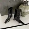 Botines cortos de moda estilo británico de 3,5 cm, nuevo modelo otoño e invierno 2026, punta cuadrada, tacón grueso, botines de moda sin cordones para mujer
