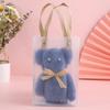 Toalha Criativa de Urso em Veludo Coral 35*75 Toalha de Presente Urso de Veludo Coral Xipu Toalha de Lembrança
