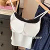 Camisola sexy e única com retalhos de renda, estilo duas peças falsas para mulheres, peça externa de verão justa sem mangas, atacado