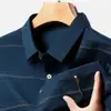 Camiseta Masculina de Manga Curta Verão Nova Solta Casual Listrada com Gola Polo de Algodão para Pais de Meia-idade e Idosos Roupas de Verão
