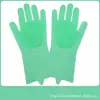 Luvas de Silicone para Lavar Louça Cozinha Limpeza Doméstica Espessadas Alongadas Luvas Isolamento Térmico Anti-Mordida Luvas de Limpeza para Animais de Estimação Artefato