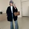 Cárdigan de punto gris nuevo de principios de otoño, estilo holgado y relajado, longitud media, diseño versátil, abrigo suéter para mujer