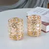 Al por mayor ins estilo europeo dorado cristal organizador de brochas de maquillaje portalápices barril para brochas de maquillaje portalápices de cejas peine