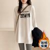 4543 # 2026 280g Camiseta Térmica de Manga Longa para Mulheres, Primavera, Outono e Inverno, Camada Base com Forro de Fleece, Comprimento Médio, Gola Meio Alta