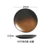 Louça estilo japonês esmalte de forno prato de cerâmica prato redondo prato para salada bife prato para sobremesa prato raso atacado comercial