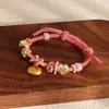Tienda de Oro Mismo Estilo Cuerda Trenzada de Calabaza Pulsera de Hilo Mariposa Esmalte Cuentas de Transferencia Dorada Pulsera de Cuentas
