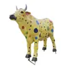 Escultura de Vaca de Fibra de Vidrio Personalizada para Paisajismo de Parques, Plaza de Juegos al Aire Libre, Escultura de Vaca de Dibujos Animados de Resina, Fabricante