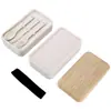 Lonchera Compartimentada Apta para Microondas, Lonchera de Doble Capa Estilo Japonés con Textura de Madera, Lonchera para Dormitorio Estudiantil, Lonchera para Oficina