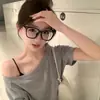 Camiseta Básica Coreana Ins de un Hombro Manga Corta para Mujer, Verano Más Vendido Ajustada y Adelgazante Versátil para Estudiantes