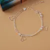 Pulsera de Plata para Estudiantes que Conserva el Color para Mujer, Pulsera Sencilla, Joyería Estilo Coreano de Estrella y Mariposa, Fabricante de Regalos de Moda, Comercio Exterior