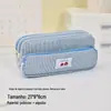 Estojo de Lápis Minimalista Estilo Coreano Ins de Grande Capacidade com Listras Xadrez, Caixa de Papelaria Universal de Alto Valor para Estudantes Atacado