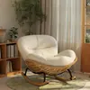 Cadeira de Balanço Individual para Varanda para Uso Doméstico, Cadeira Longa de Rattan Lagosta, Cadeira Longa Preguiçosa Tendência para Exterior para Sala de Estar