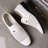 Sapatos Masculinos, Sandálias de Verão, Roupa Formal de Negócios Masculina, Sapatos de Couro Masculinos Vazados Respiráveis, Sandálias de Couro Casuais com Orifícios, Respiráveis e Antiderrapantes