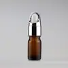 Botella de Aceite Esencial Marrón de 5 ml, Botella de Vidrio Marrón con Gotero, Botella de Relleno con Gotero, Botella de Muestra de Prueba Cosmética