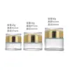 Botella dispensadora de crema de vidrio simple personalizada Portátil Engrosada Cosmética Crema para ojos Transparente Crema facial Botella de vidrio para crema