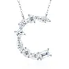 Collar de Plata de Ley S925 con 26 Letras, Cadena para Clavícula de Moda y Versátil con Colgante de Moissanita Color D, Collar de Letra de Lujo
