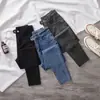 Jeans de Tiro Alto de Toma Real para Mujer Nueva Llegada Aspecto Delgado Alta Elasticidad Ajustados Ceñidos Cropped Ajustados Lápiz Pantalones Lápiz