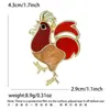 Broche de Galo Temático de Animal Europeu e Americano de Moda Transfronteiriça Broche Versátil de Personalidade Animal Acessório de Alfinete para Roupas Femininas