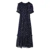 Comercio Exterior 2026 Primavera Nuevo Estilo Europeo y Americano Moda Femenina Sexy Chica Caliente Botones Cuello Volante Abertura Vestido Largo