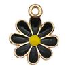 Misture 20 gotejamento óleo preto DIY acessórios de joias amor flor nota chave pingente colar brincos pingente