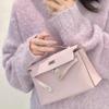 Bolso Kelly Mini de Primera Generación para Mujer Bolso de Mano de Piel de Vaca Swift de Primera Capa Importada Bolso de Mano con Color de Contraste Bolso Pequeño Cruzado con Cadena para Mujer