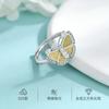 Anillo de mariposa de circonio y plata esterlina S925 para mujer, nuevo diseño de nicho chino de alta gama, anillo ajustable con apertura, joyería