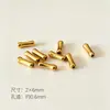 Tubo Recto Chapado en Oro de Plata S925 con Brillo Facetado, Tubo Flor, Tubo Redondo, Tubo Espaciador para Joyería DIY de Posicionamiento, Accesorios Chapados en Oro