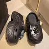 Calzado Exterior Grueso de Dibujos Animados con Suela Gruesa Zapatos Cueva Tacón Súper Alto para Mujer 9.5CM Vestido de Verano Chanclas Baotou de Playa