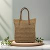Bolso de Mano Tejido Mori de Gran Capacidad Estilo Francés Casual Verano 2024 Bolso de Paja Tejida para Playa Bolso Tote de Hombro para Debajo del Brazo