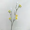 Orquídea Llama de 2 Puntas Estilo Pintura al Óleo Color Primavera Flor Artificial Decoración del Hogar Decoración de Sala de Estar Exhibición de Escaparate