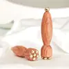 Palo de Masaje con Cuentas de Cobre de Palo de Rosa Brasileño Vaina de Loto Pequeña Masajeador Facial Acupuntura Facial Cuidado de la Piel Palo para Estirar Tendones Oculares Venta al por Mayor