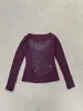 Otoño Estilo Ins Europeo y Americano Calle Retro Sexy Moda Elegante Camiseta de Manga Larga Estampada de Cuello Redondo para Mujer al Mayoreo