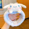 Banda para el cabello de peluche de Sanrio para otoño e invierno, linda banda para el cabello con dibujos animados para lavarse la cara, banda para el cabello con maquillaje, banda para el cabello con forma de corazón para niña, accesorios para el cabello